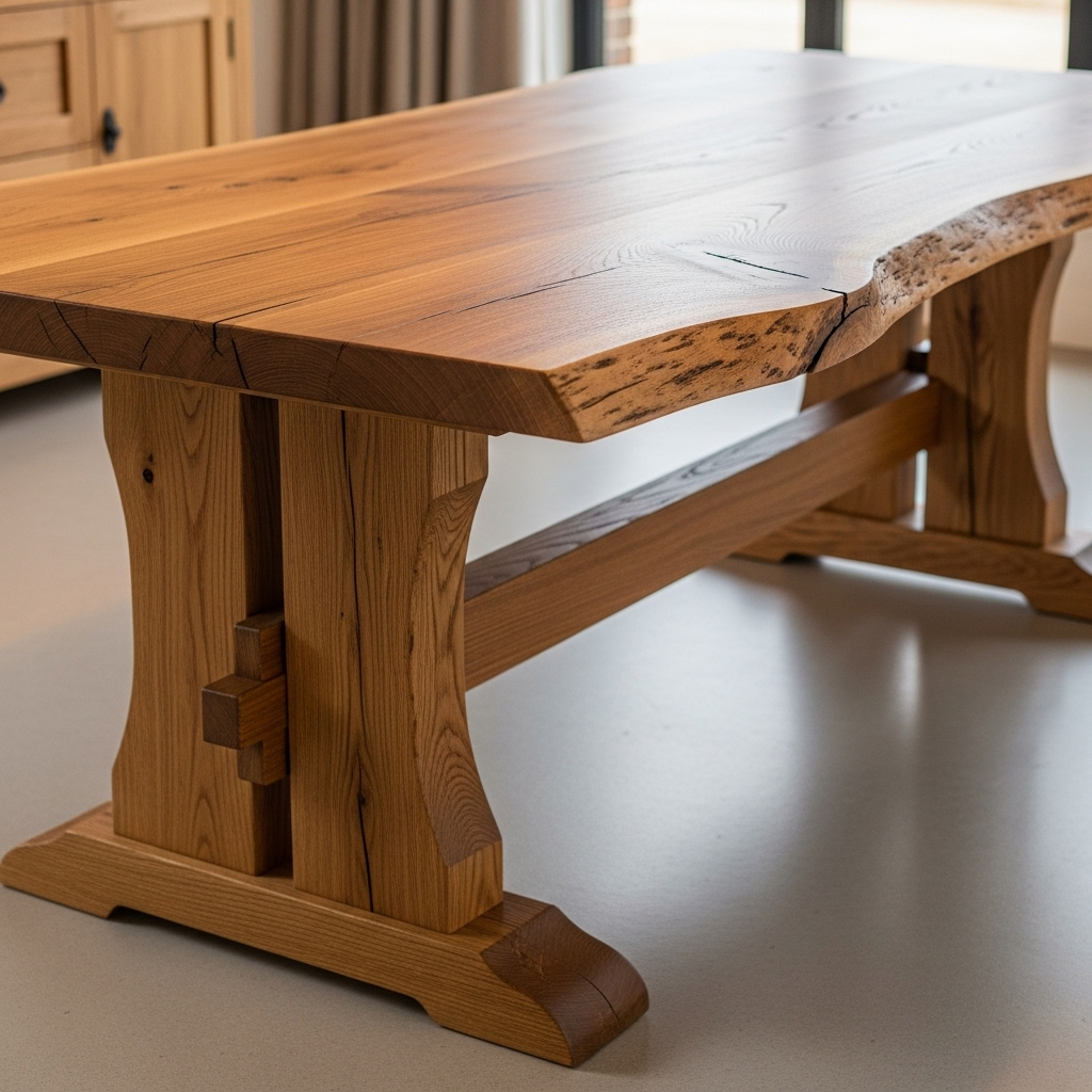 Handcrafted wooden dining table